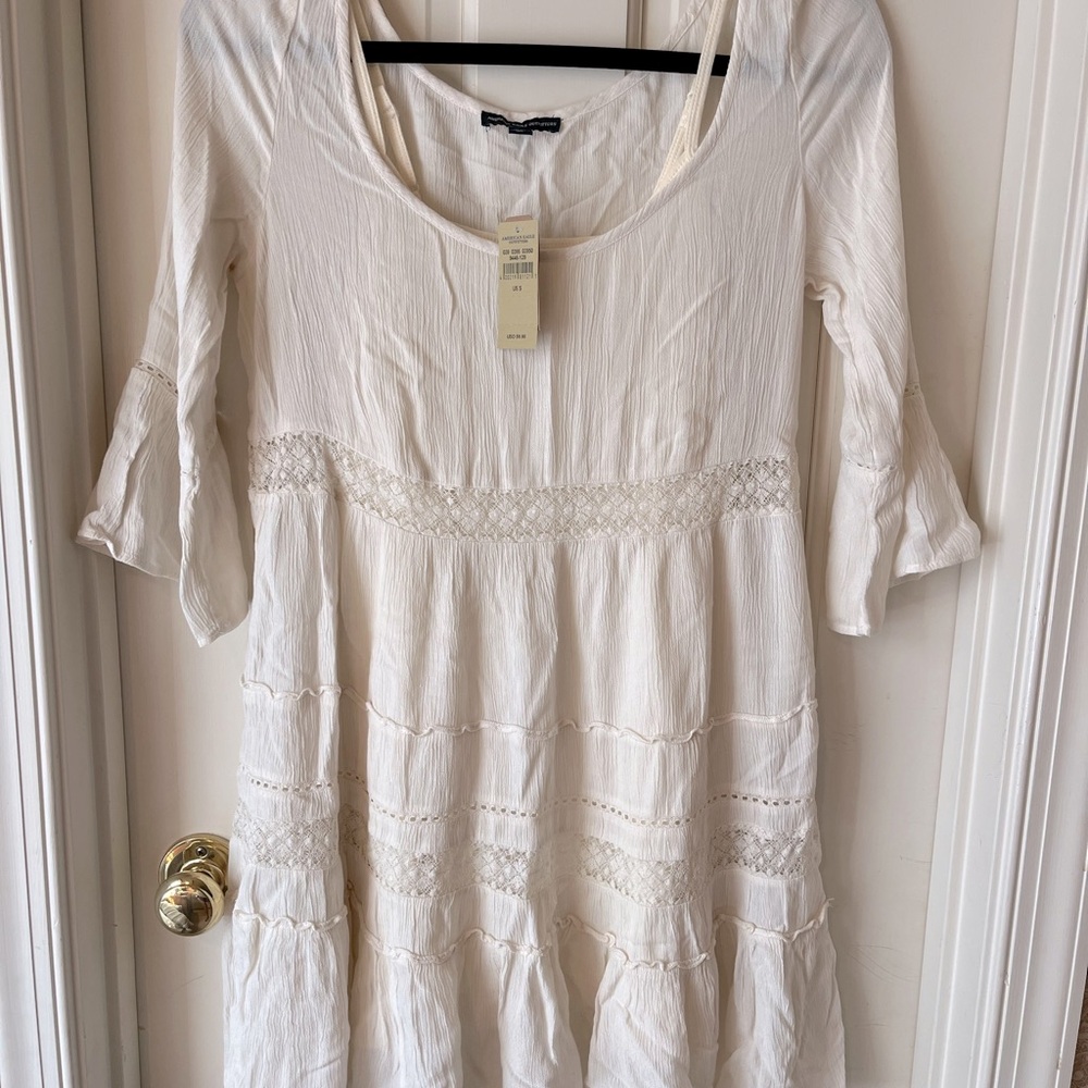 American Eagle Boho Dress - NWT - 2-piece, cream w/lace inlay